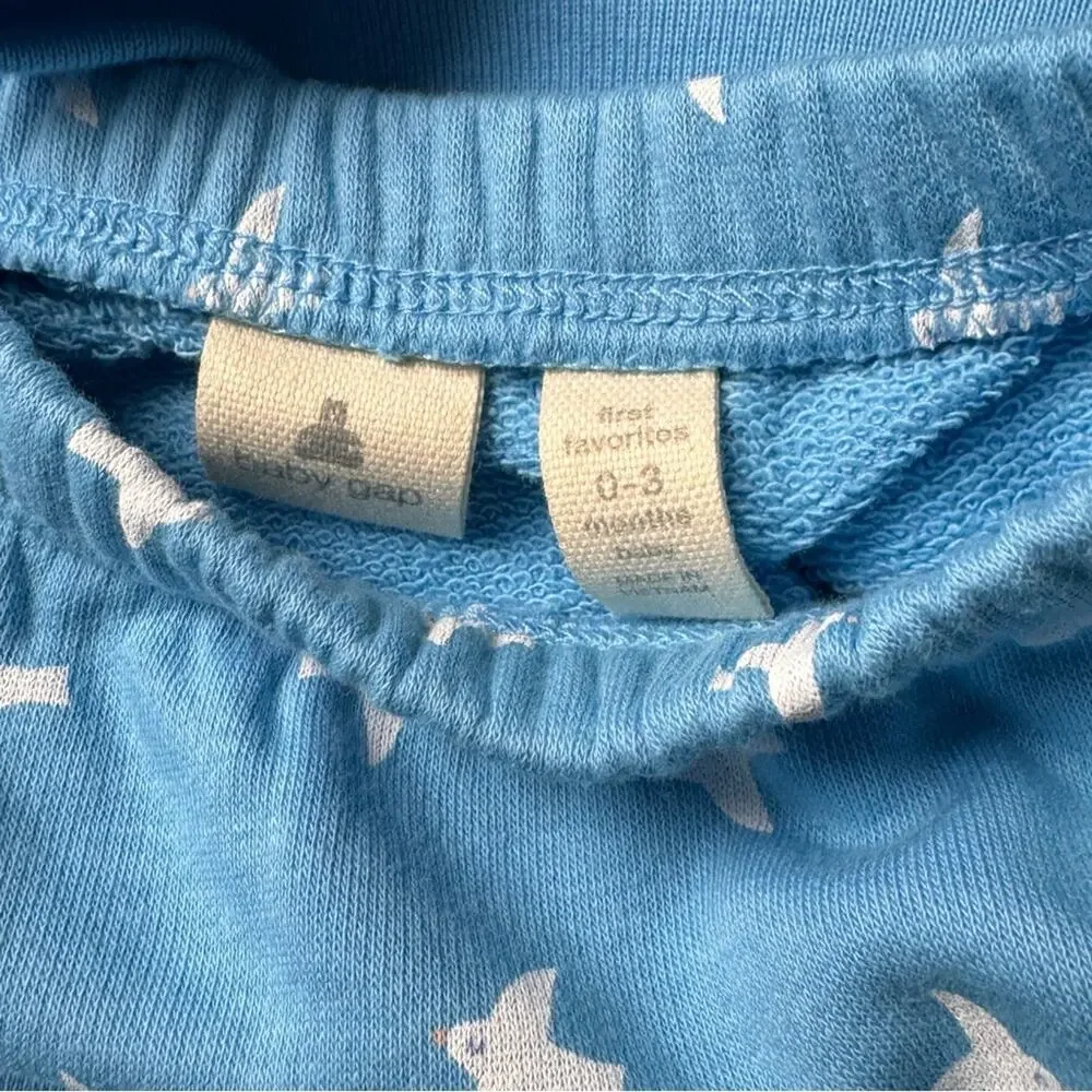 Baby Gap Bird Print Short Sleeve and Matching Short Set Sz  0-3M NWT